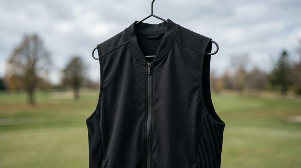 Golfvest til herre til bane og overgangsvejr